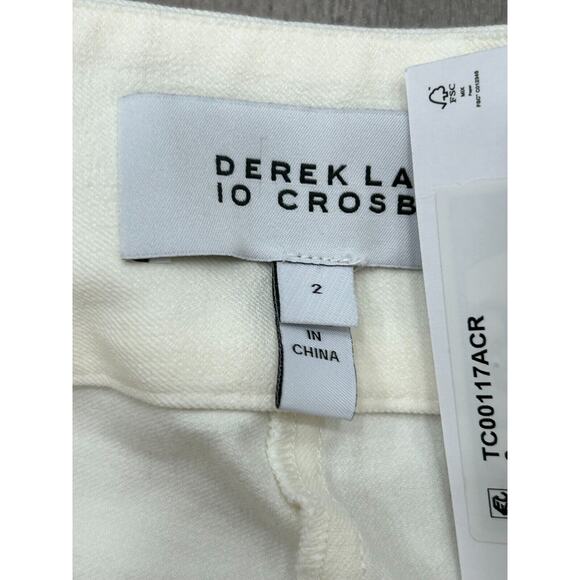Derek Lam 10 Crosby Women's Maeve Front Slit Trousers Pants in Soft White Size 2 - Picture 5 of 13